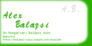 alex balazsi business card